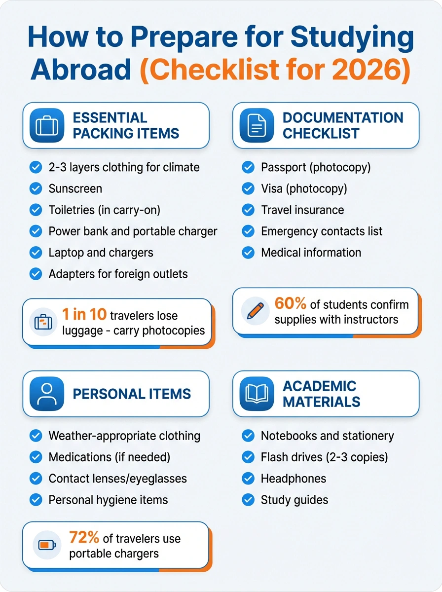 Essential Items To Pack For Study Abroad