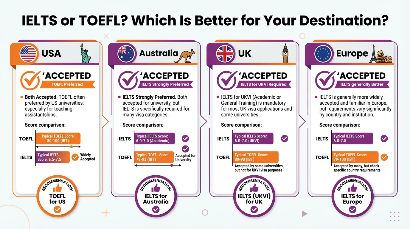 Ielts Or Toefl - Which Is Easier? The Ultimate 2026 Guide For Bangladeshi Students 2 Ielts Toefl Comparison Infographic